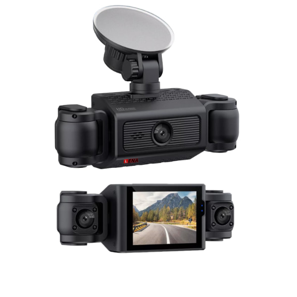 دوربین خودرو چهار لنزه مانیتوردار رم خور CLE4 LENA