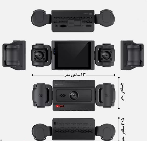 دوربین خودرو چهار لنزه مانیتوردار رم خور CLE4 LENA - تصویر 2