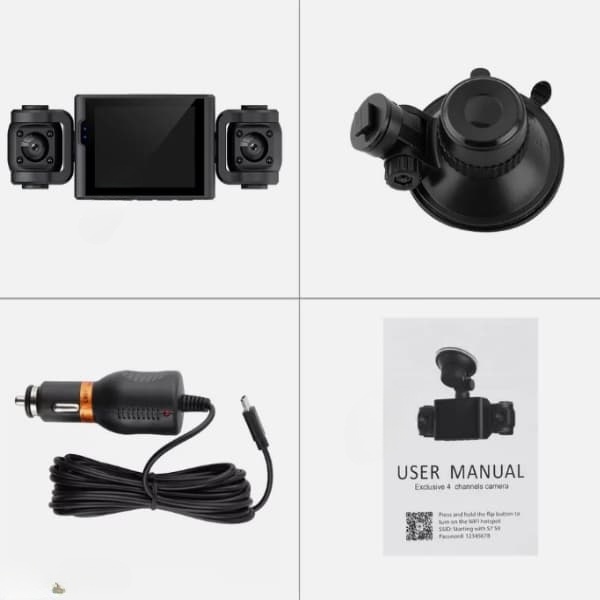 دوربین خودرو چهار لنزه مانیتوردار رم خور CLE4 LENA - تصویر 3