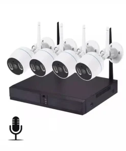 پکیج دوربین مداربسته بیسیم بولت پایه دار میکروفون دار