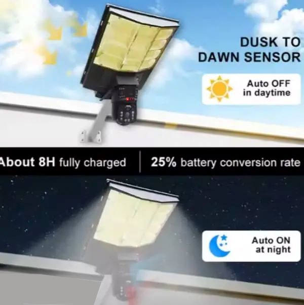 چراغ خیابانی دوربین دار دولنز خورشیدی سیمکارتی مدل LC520