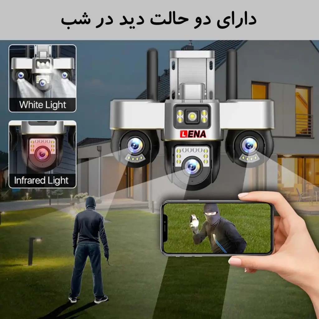 دوربین سه لنز سه موتور چرخشی سیم کارت خور LENA SR3
