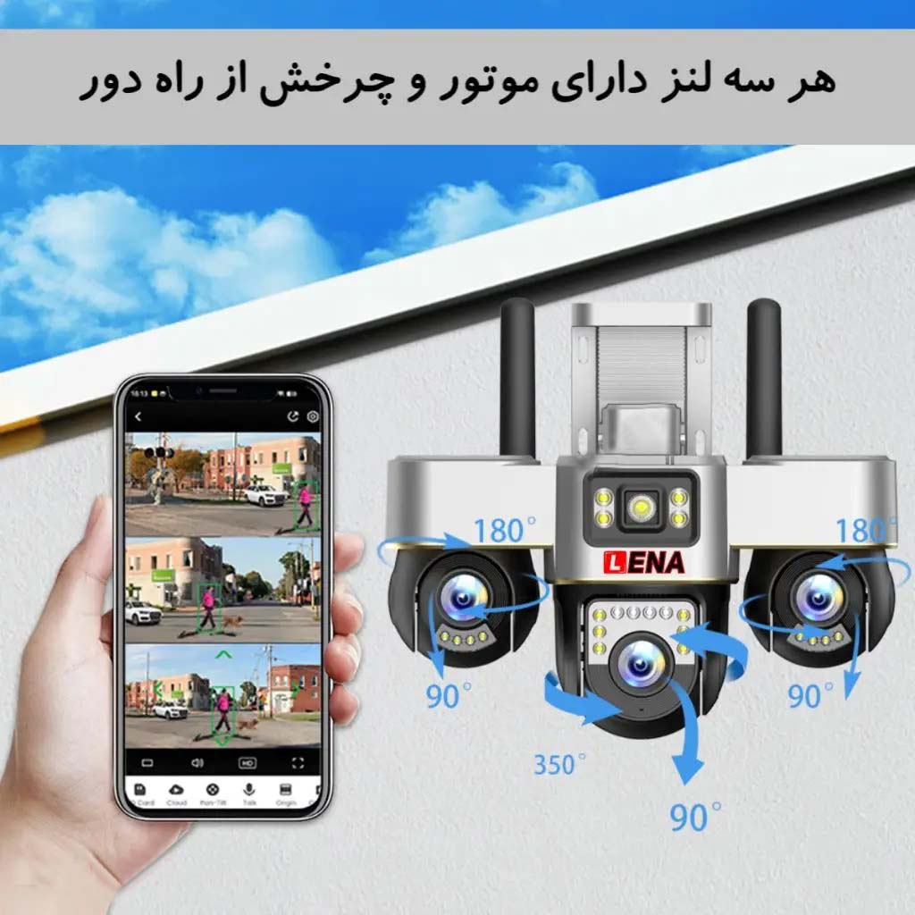 دوربین سه لنز سه موتور چرخشی سیم کارت خور LENA SR3